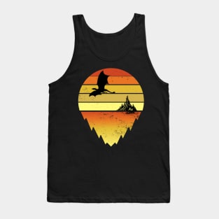 Retro sunset dragon for fantasy lover or rpg gamer vintage look Tank Top